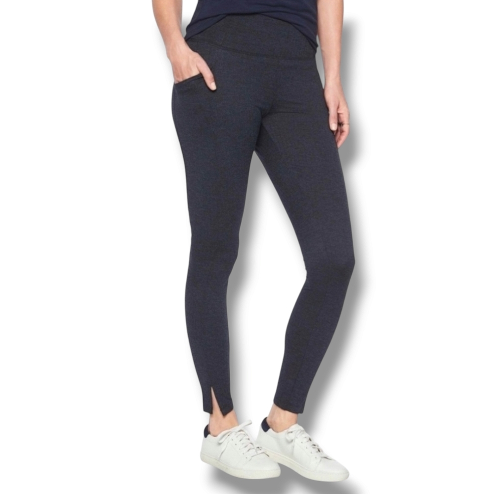 Athleta blue and black herringbone Mercer leggings S